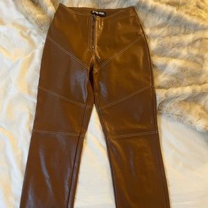 Tan leather pants- The Kript